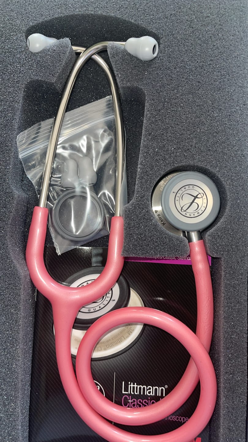 Customer photo review of Littmann Classic III Monitoring Stethoscope: Pearl Pink 5633
