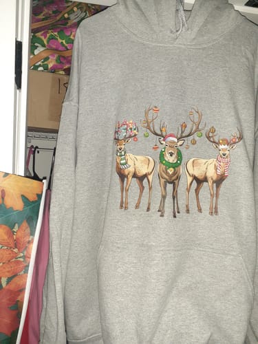 Customer photo review of CHRISTMAS SWEET DEERS DTF Transfer
