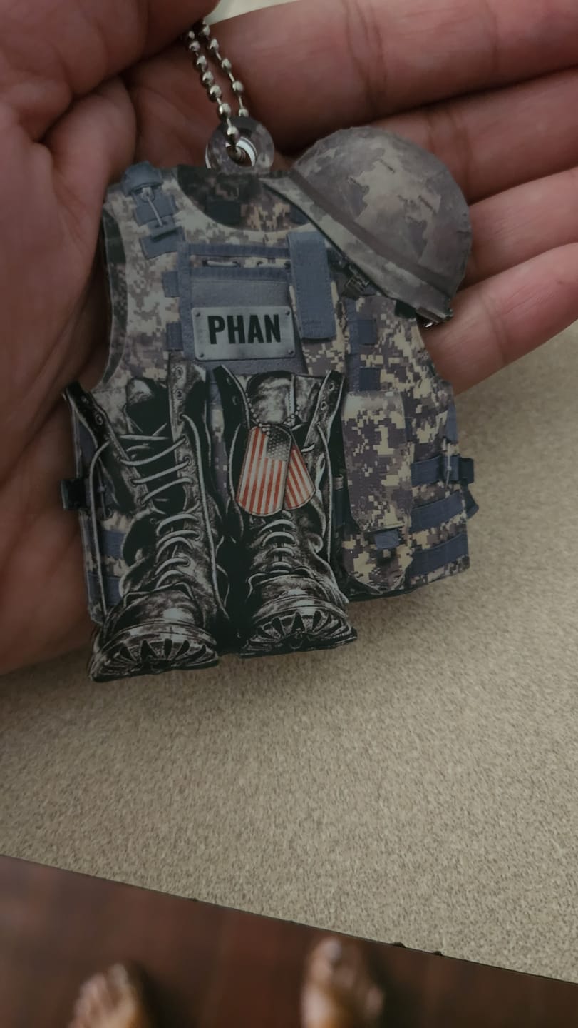 Customer photo review of Military Uniform - Boots & Hat - Personalized Flat Acrylic Ornament