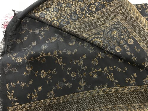 Customer photo review of Pashtush Womens Faux Pashmina Stole, With Zari Paisley Design, Black
