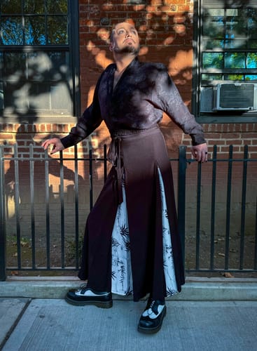 Customer photo review of Retro Patchwork Fake Two-piece Culottes