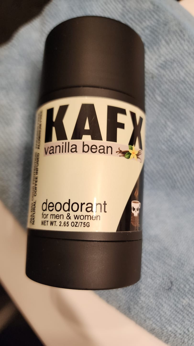 Customer photo review of Vanilla Bean -  KAFX Body Natural Coffee Infused Deodorant