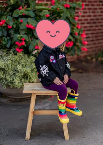 Customer photo review of Chasing Rainbows Rain Boot