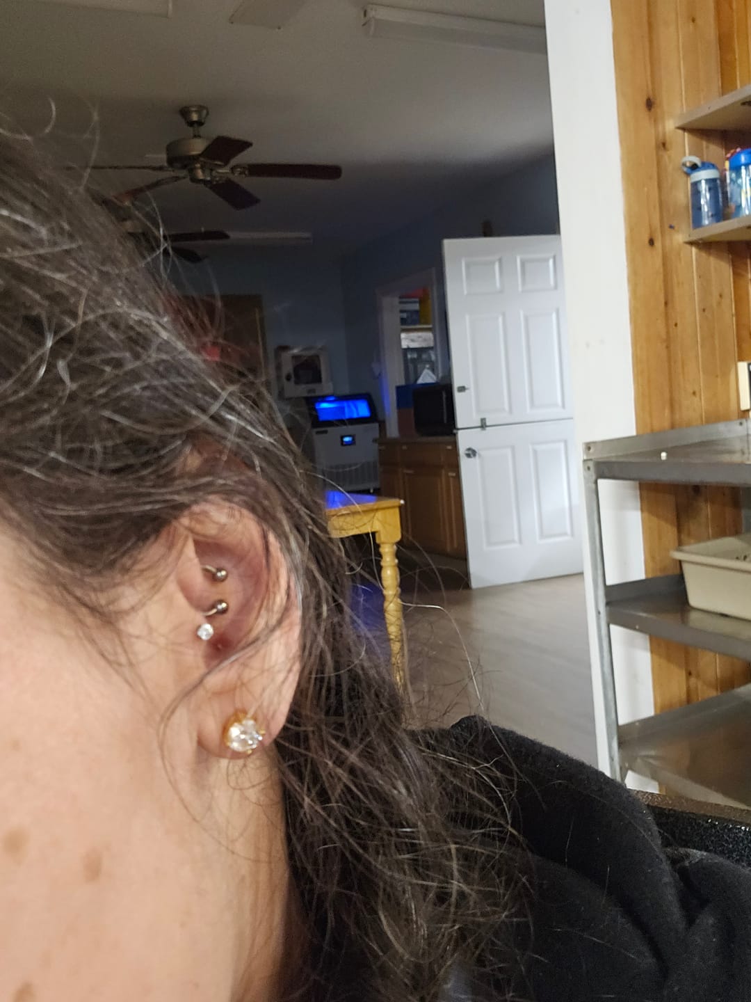 Customer photo review of 6MM Moissanite Earrings