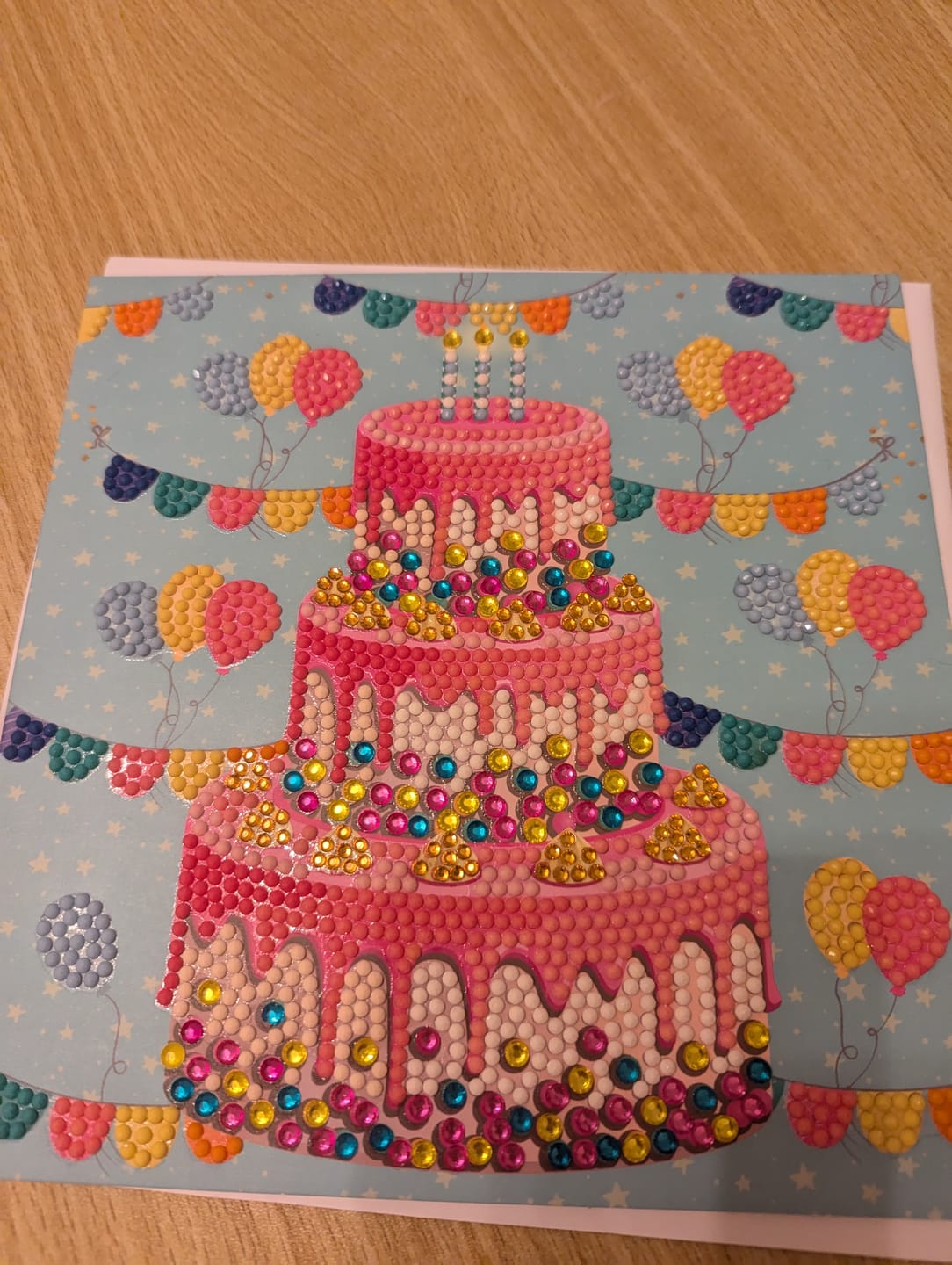 Customer photo review of "Happy Birthday" Crystal Art Card 18x18cm