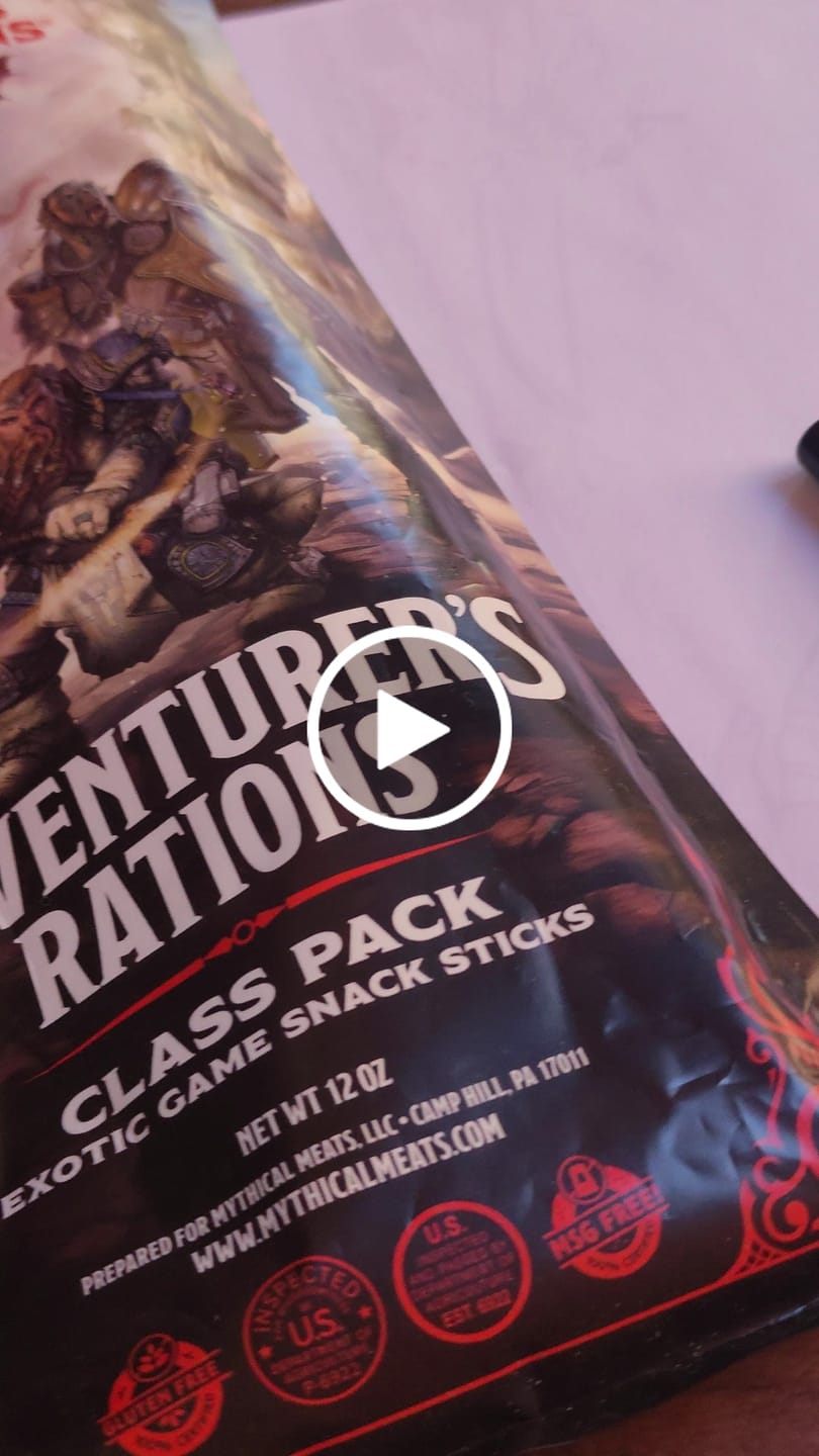 Customer video review of DUNGEONS & DRAGONS Snack Sticks Variety Pack - Pack of 12 1 OZ. Exotic Game Snack Sticks