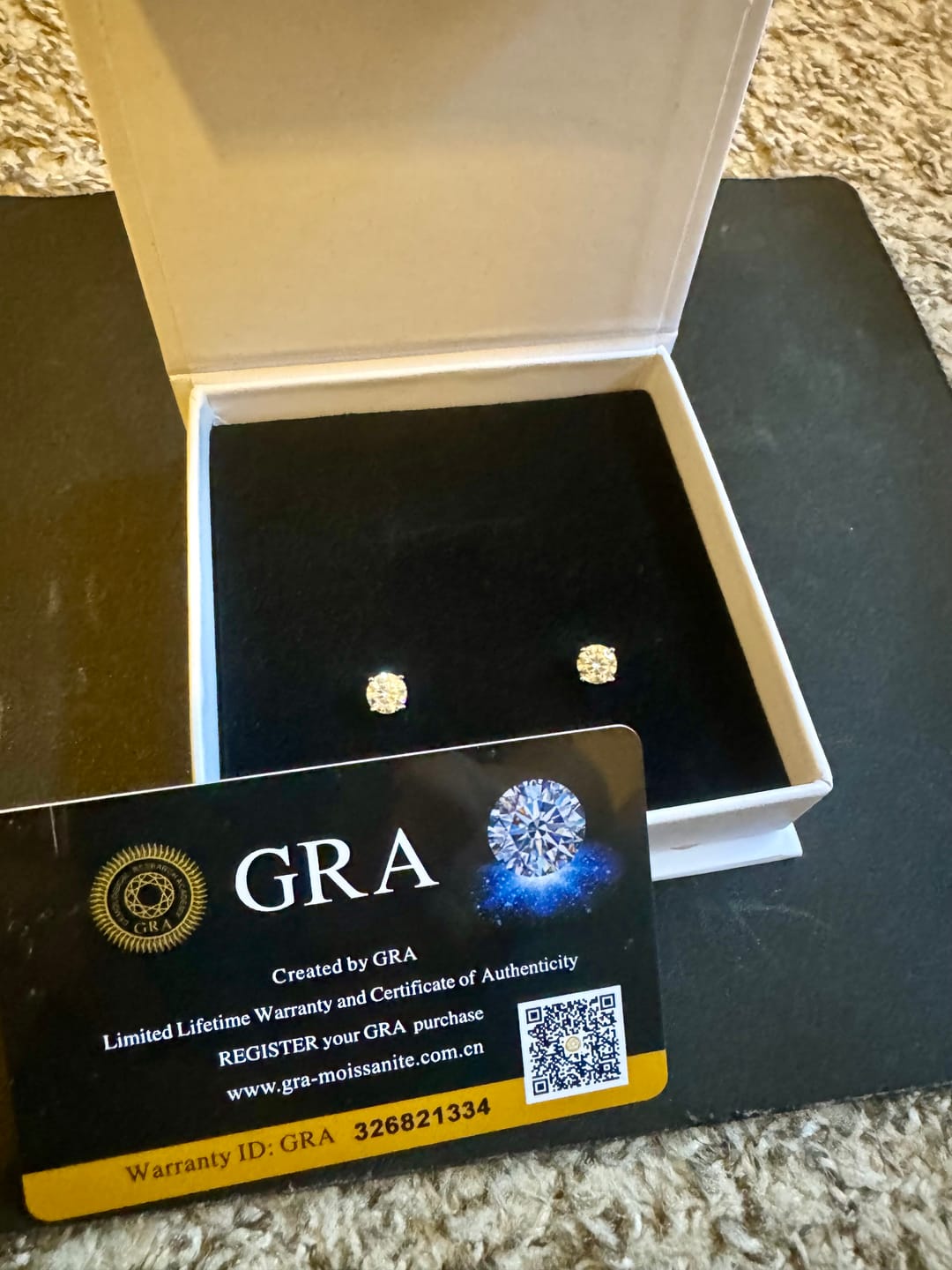 Customer photo review of 6MM Moissanite Earrings