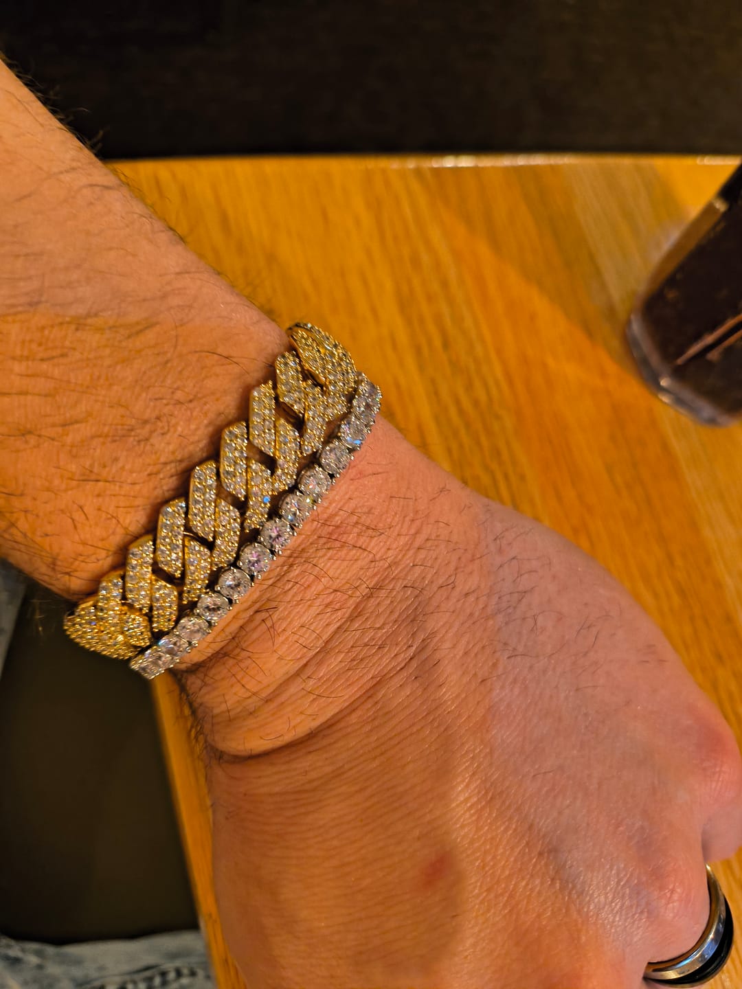 Customer photo review of 14mm Monaco Chain - Gold
