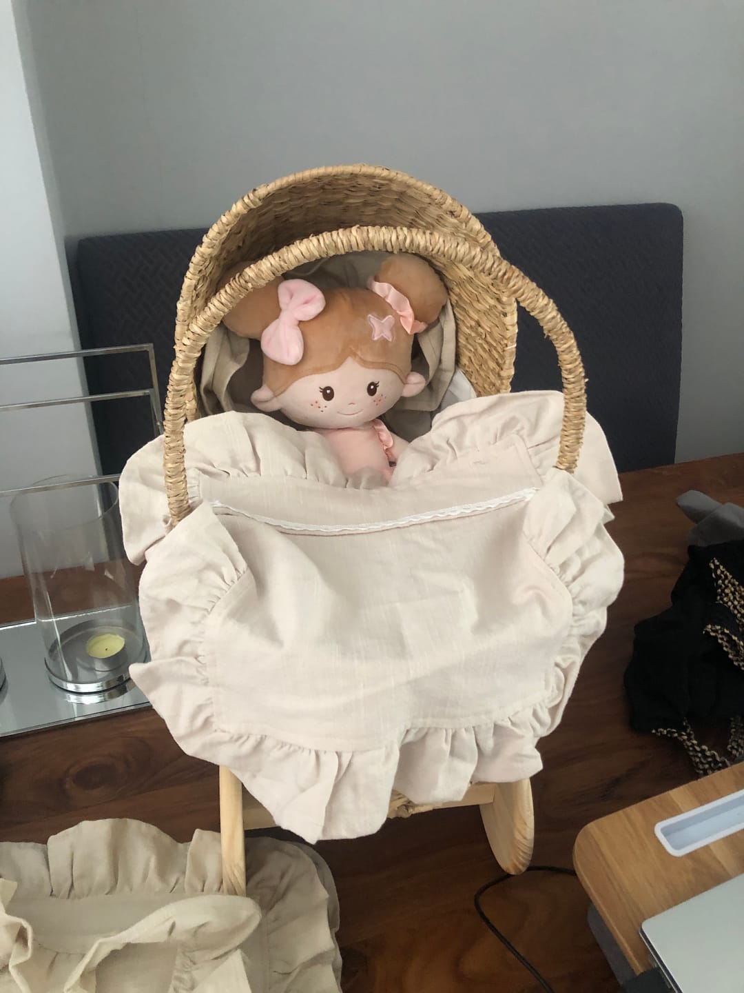 Customer photo review of Personalized Doll Carrier Backpack - 3 Colors