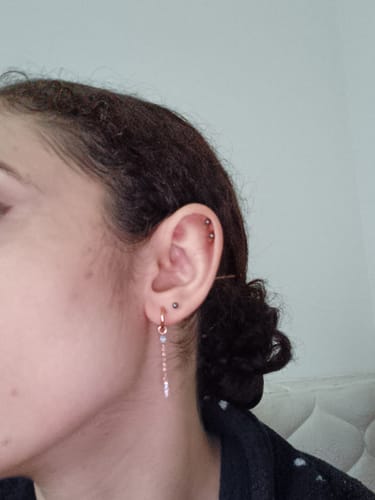 Customer photo review of Boucle Téa - pierres Aquamarine