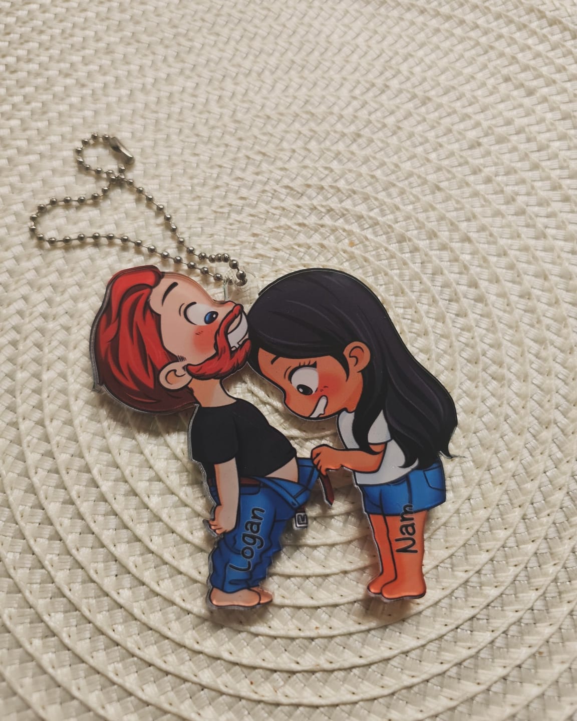 Customer photo review of Cute Couple - Gift For Husband Wife, Anniversary - Personalized Car Ornament