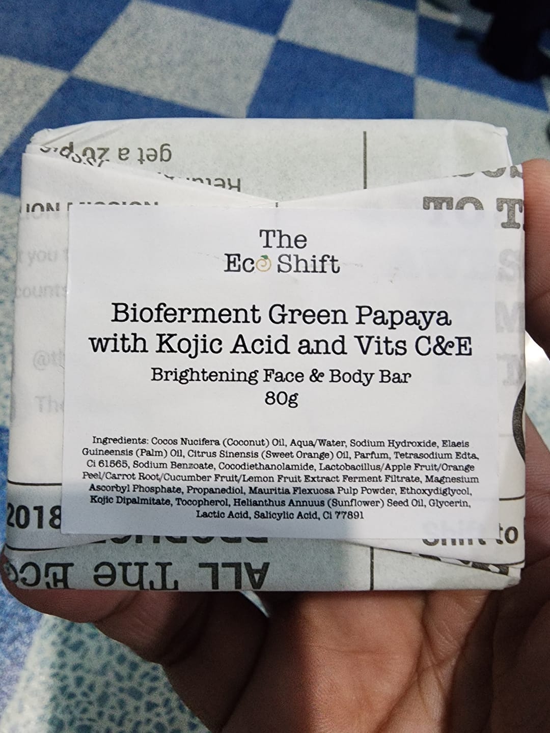 Customer photo review of Brightening Face and Body Bar - Bioferment Green Papaya with Vits C & E