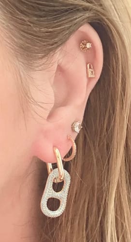Customer photo review of Rhythm & Betties Tab Earings