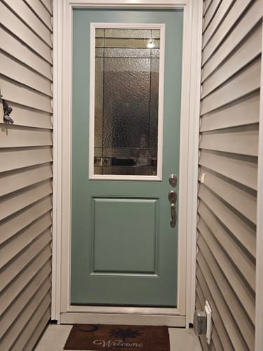 Customer photo review of Connecticut Glass and Frame Kit (3/4 Lite 24" x 50" Frame Size)