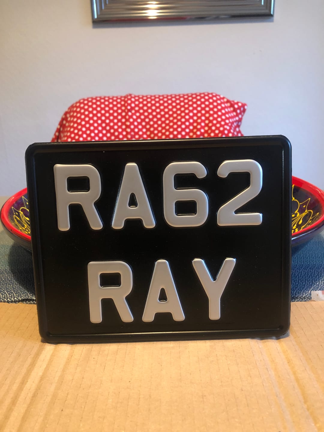 Customer photo review of Classic Metal Pressed 7.5 × 6 Motorbike Number Plate