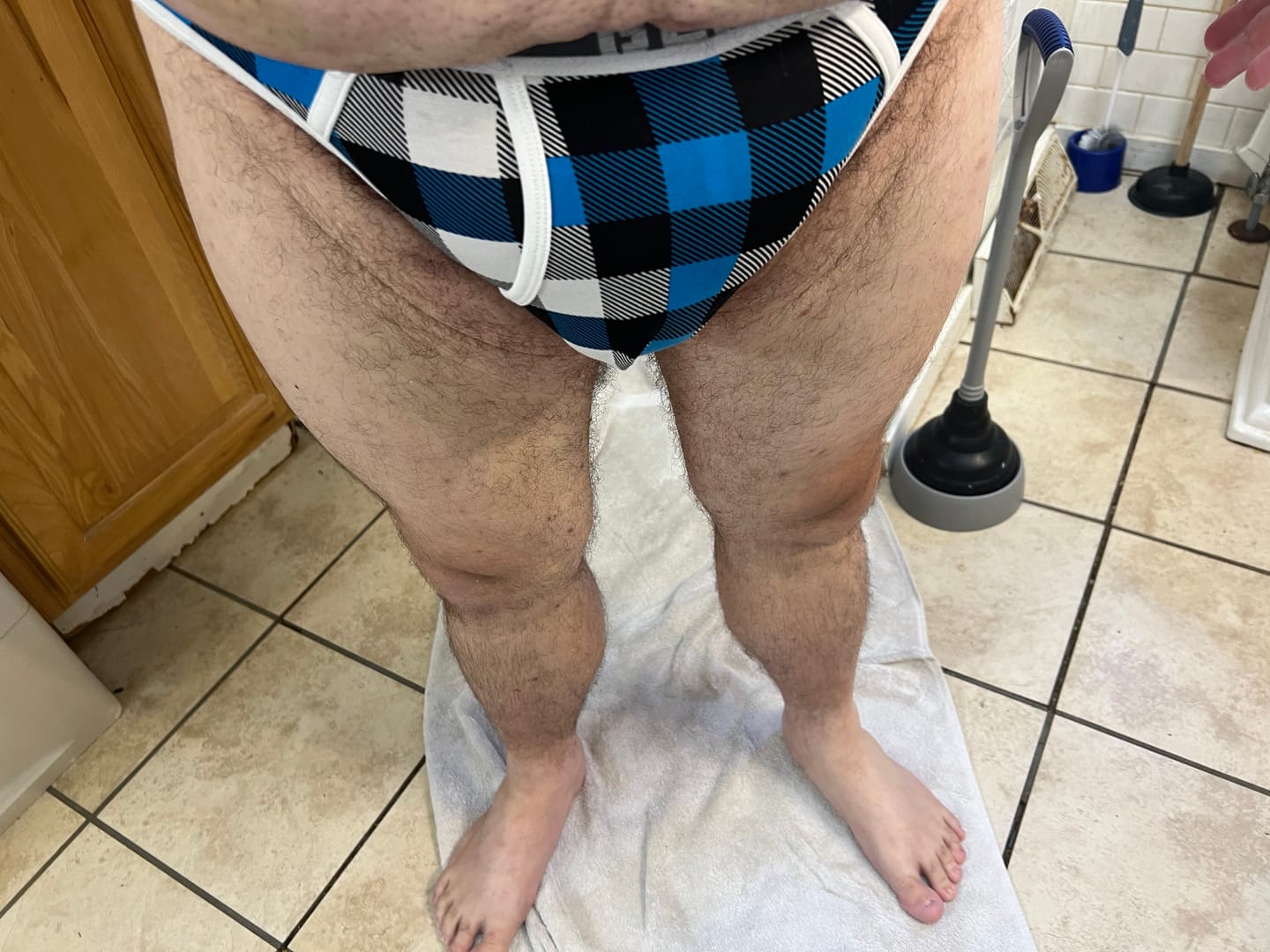 Customer photo review of Long Leg Bamboo Boxer Brief - Ice Blue Backwoods