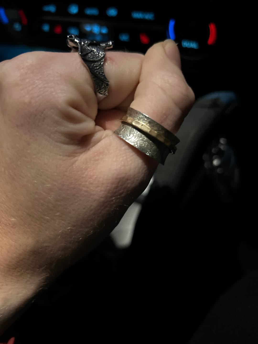 Customer photo review of Two Tone Silver Spinner Ring