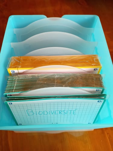 Avis photo d'un client sur OXFORD FLASHBOX # Capacité : 500 flashcards Flash 2.0 (7,5x12,5 cm) - Polypropylène - Bleu pastel