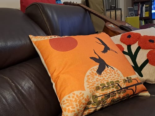 Customer photo review of Housse de Coussin Japonais - Tsuru