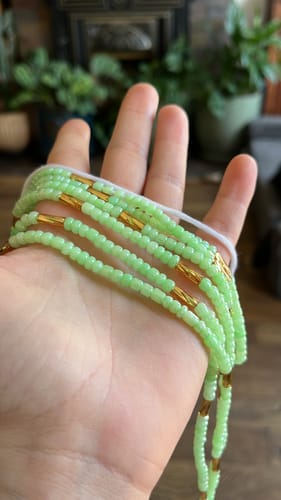 Customer photo review of Pistachio African Waist bead - Pick 5 for 50% Off at checkout 🔥