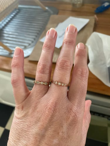Customer photo review of Round Brilliant Cut Bezel Set Ring in 9ct Rose Gold