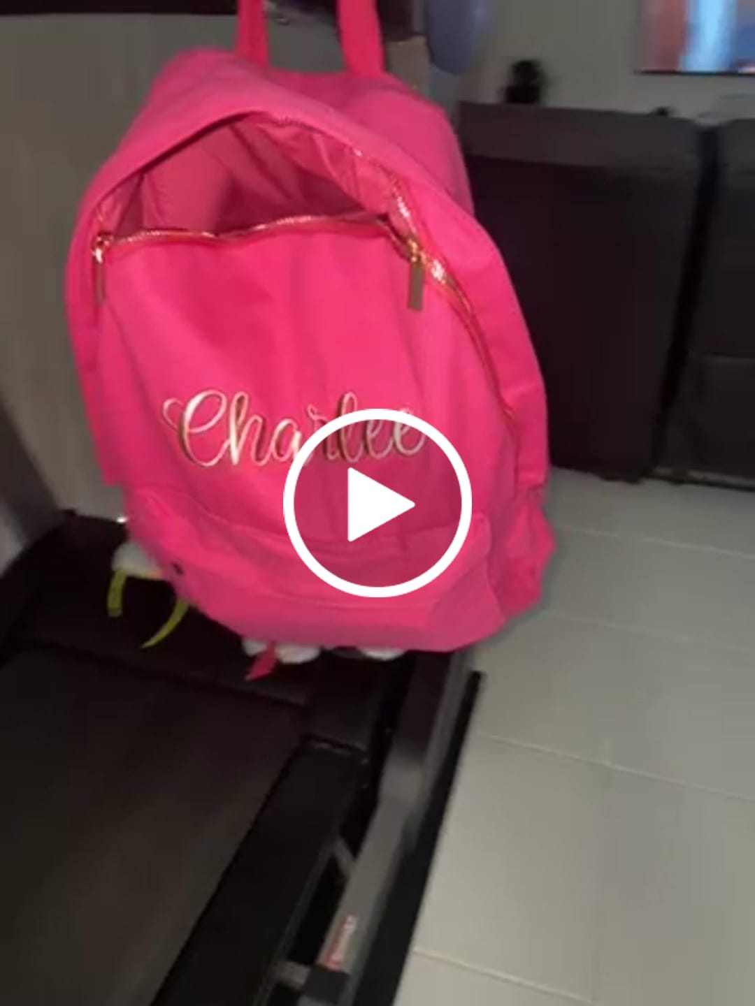 Customer video review of Raspberry Personalised Backpack
