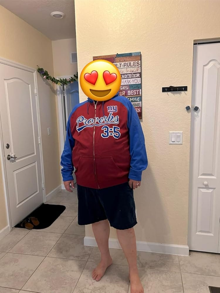 Customer photo review of Custom Stitched Black Orange Raglan Sleeves Sports Full-Zip Sweatshirt Hoodie