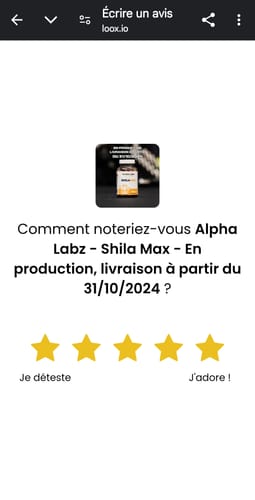Customer photo review of Alpha Labz - Shila Max -  En production, livraison à partir du 31/10/2024
