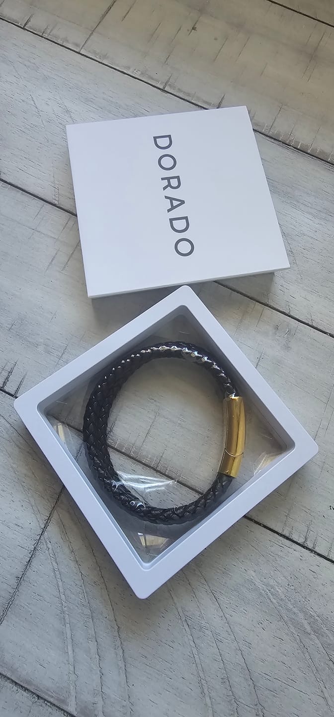 Customer photo review of Engraved Leather Bracelet