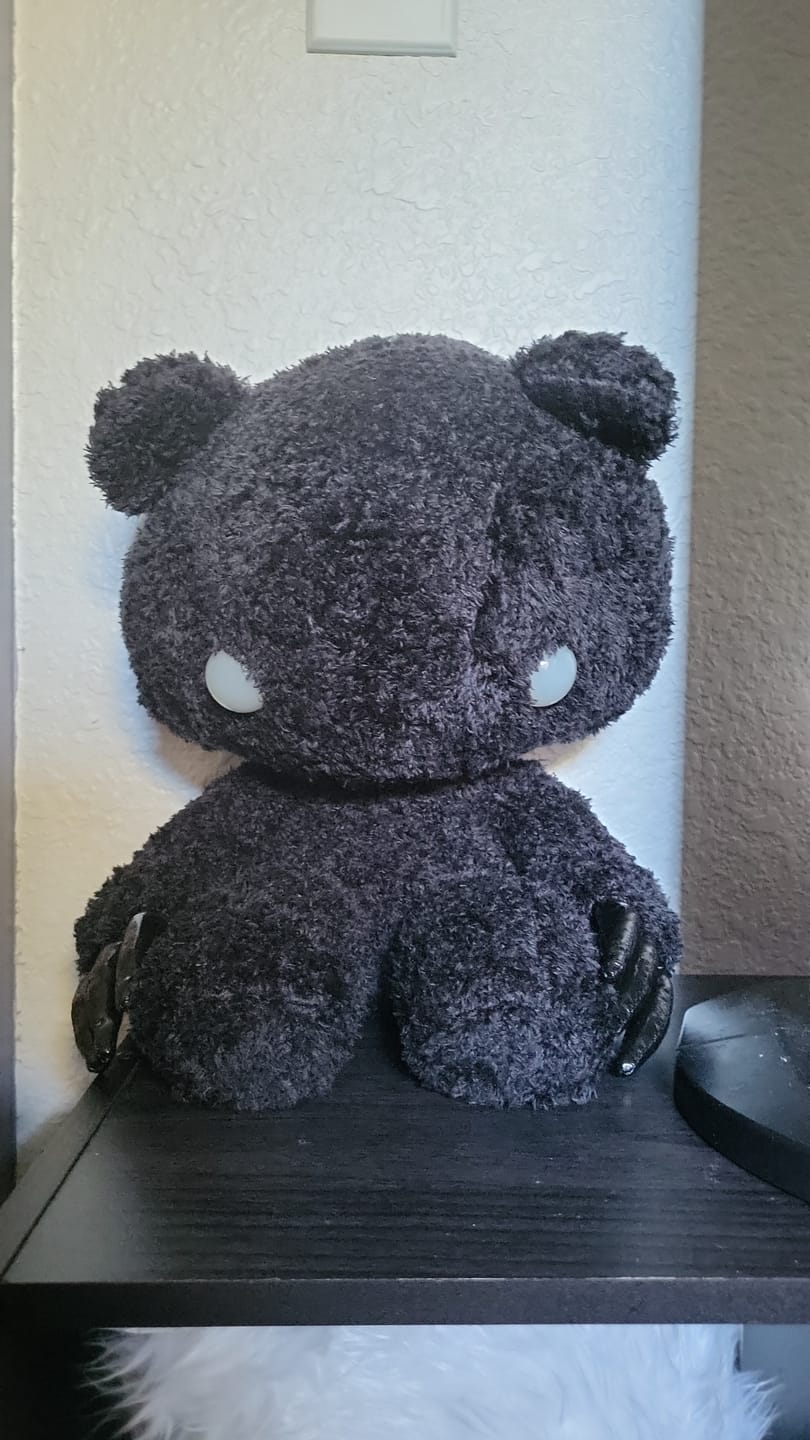 Customer photo review of Gloomy Bear Shadow Abstraction 18" Plush [BLACK]