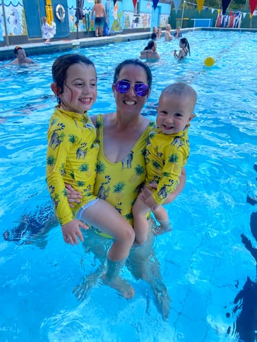 Customer photo review of Pineapple Lemurs Women's One Piece Sleeveless Swimsuit