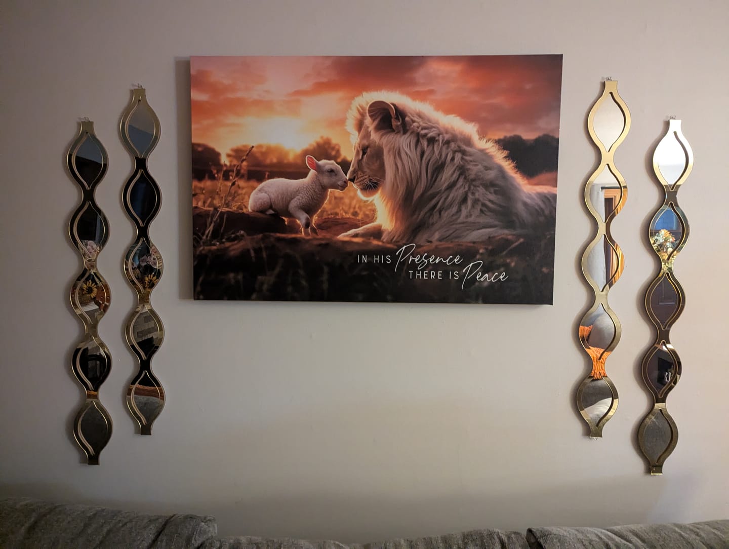 Customer photo review of In His Presence There is Peace, Lion and Lamb, Wall Art Canvas