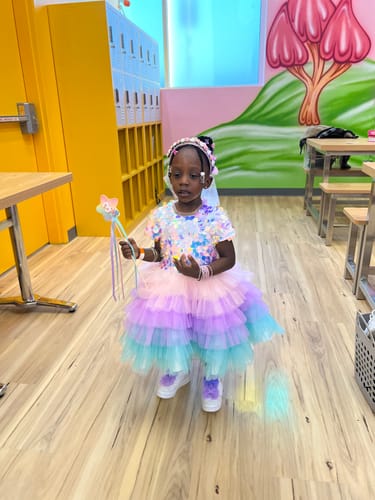 Customer photo review of Baby Girls Colorful  Sequins Princess Dress Toddler Christmas Dress Little Girl Party Dress