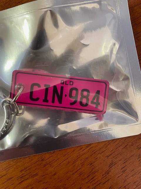 Customer photo review of QLD Colour Licence Plate Custom Keychain