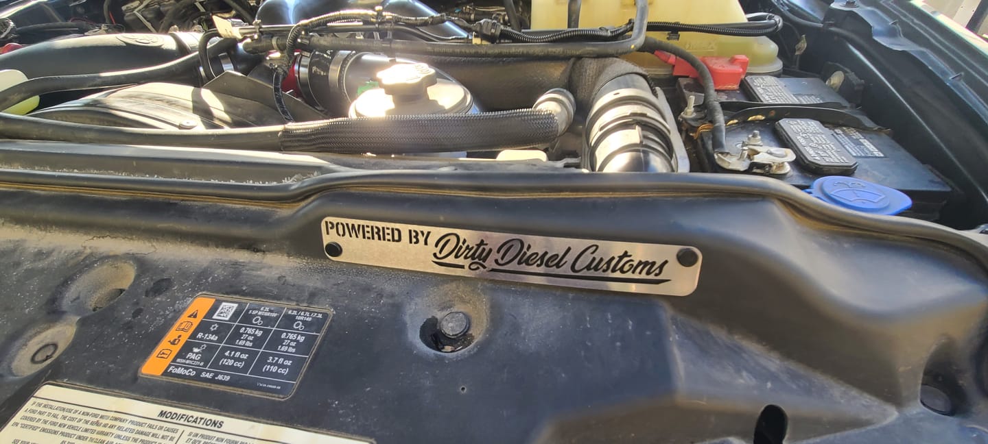 Customer photo review of Universal Powered By Dirty Engine Placard