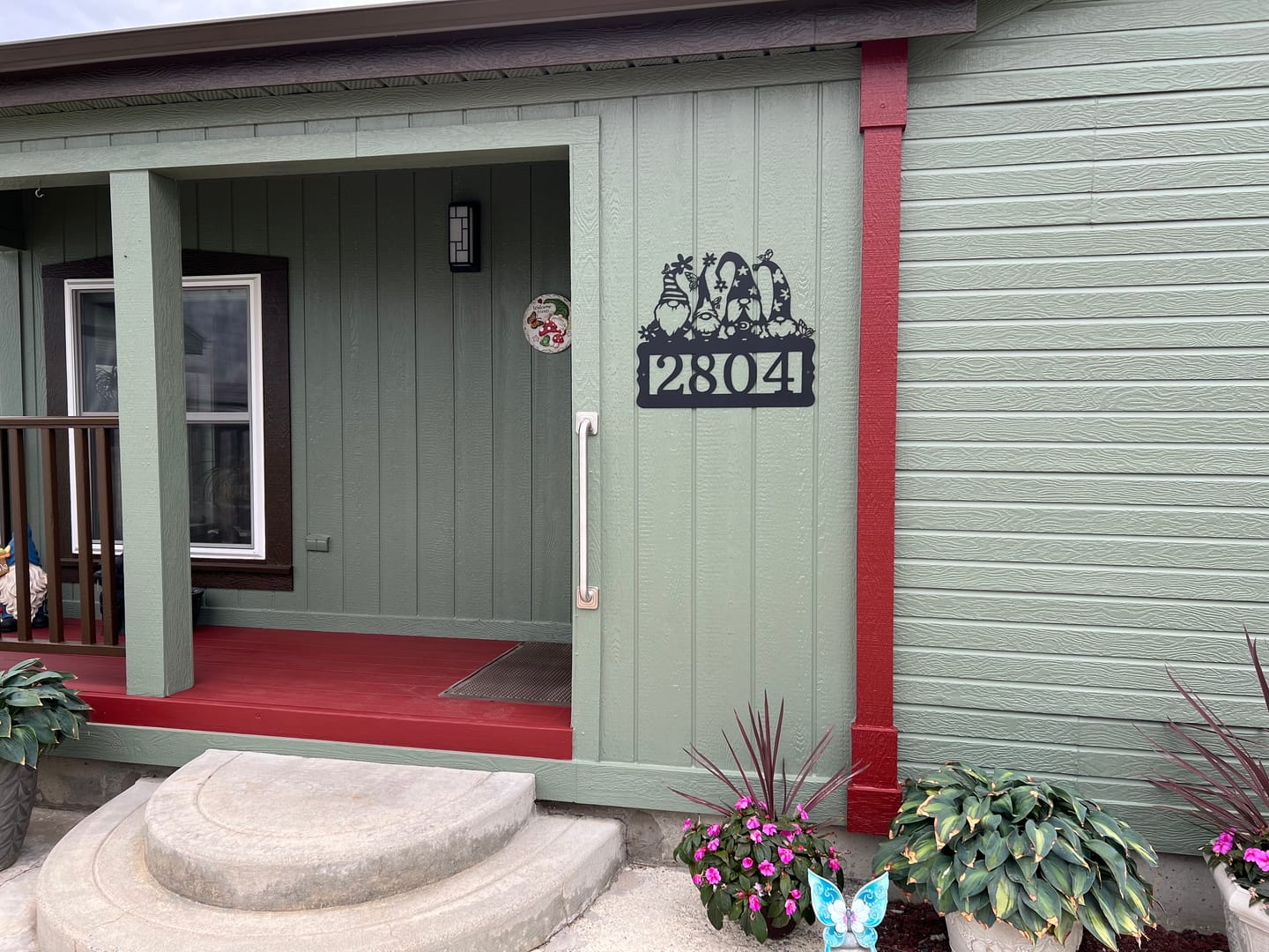 Customer photo review of Gnome Address Sign - Steel Sign