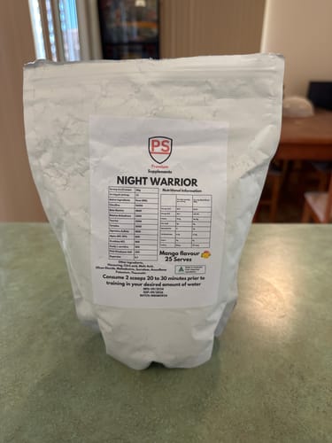 Customer photo review of Night warrior Caffeine-free Pre-workout