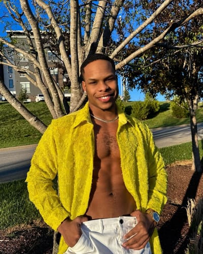 Customer photo review of Mens Jacquard See Through Long Sleeve Shirt SKUK44104