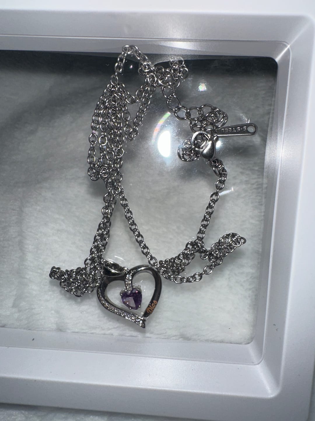 Customer photo review of Birthstone Heart Shape Necklace
