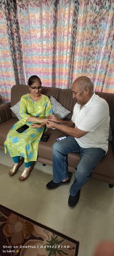 Customer photo review of "Prisha" Rani lehriya handcrafted cotton Kurta