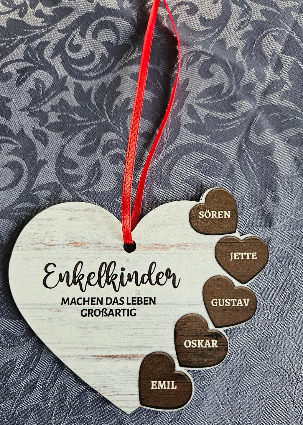 Customer photo review of Meine Enkelkinder - Großeltern-Herzen Ornament