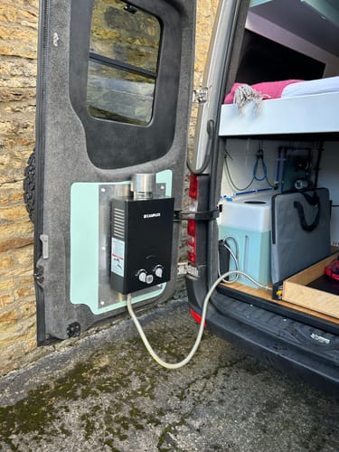 Customer photo review of Camplux BW158BC 6L Portable Gas Propane Water Heater, Tankless Instand Gas Water Heater With Rain Cap