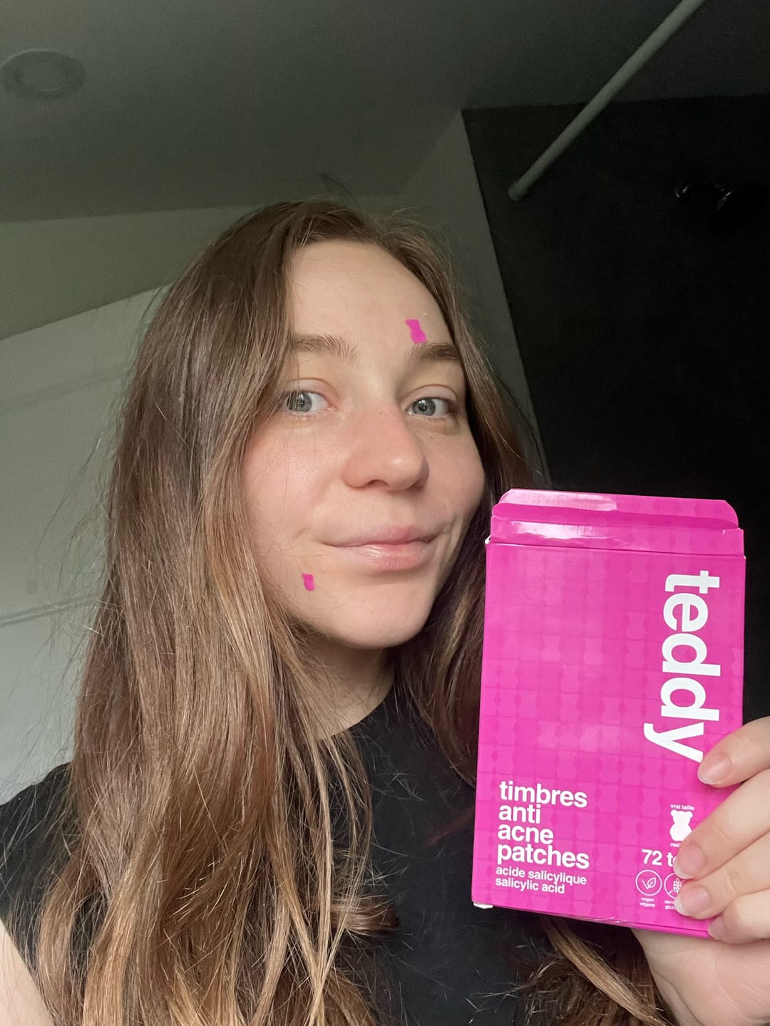 Customer photo review of Pimple Patches with Salicylic Acid - 72 Pink Teddies