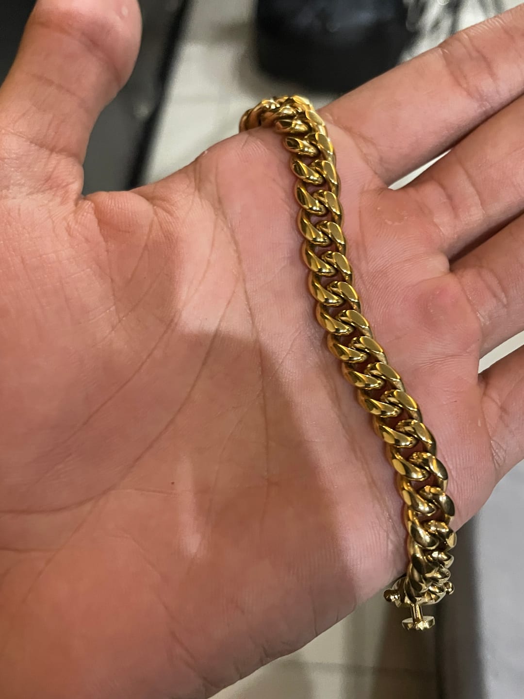 Customer photo review of MIAMI CUBAN LINK BRACELET - GOLD (8MM)