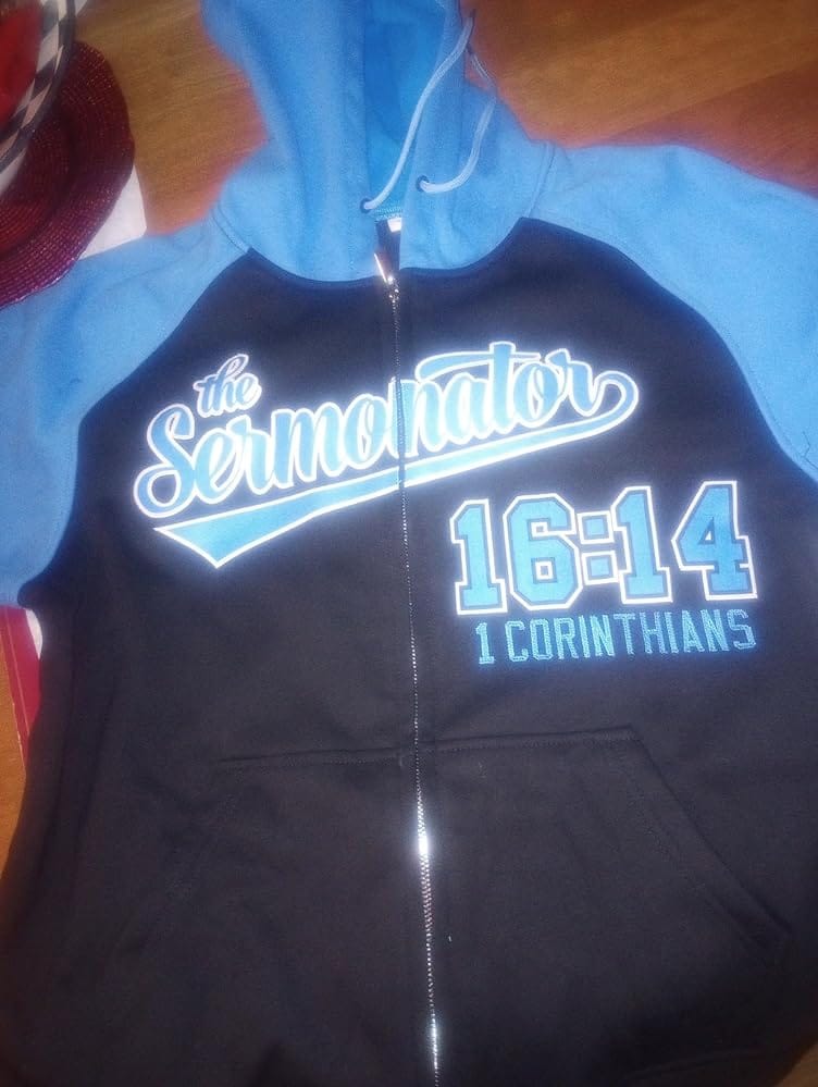 Customer photo review of Custom Stitched Black Orange Raglan Sleeves Sports Full-Zip Sweatshirt Hoodie