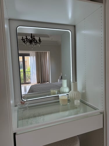 Customer photo review of Demi Vanity Black Rectangular Mirror with Inner Frame LED (3 Sizes)