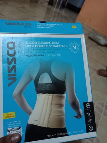 Customer photo review of Sacro Lumbar Belt 12" Back Double Strap | Supports the Lower back | Corrects Posture & Relieves Back Pain (Beige)