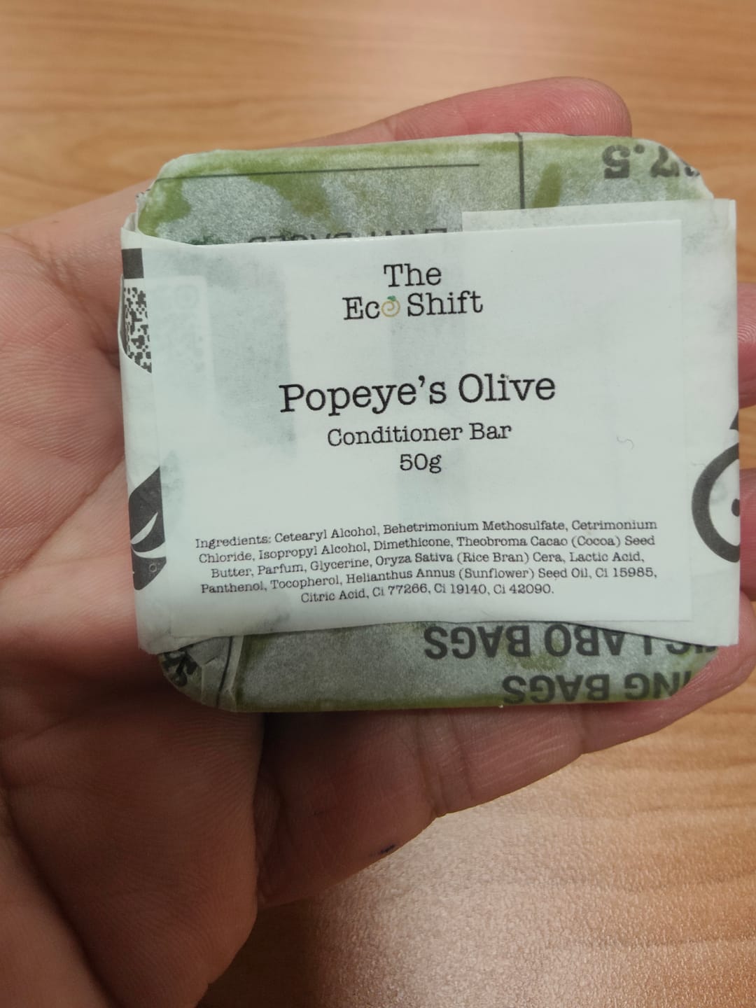Customer photo review of Taming and Moisturizing - Popeye's Olive Conditioner Bar