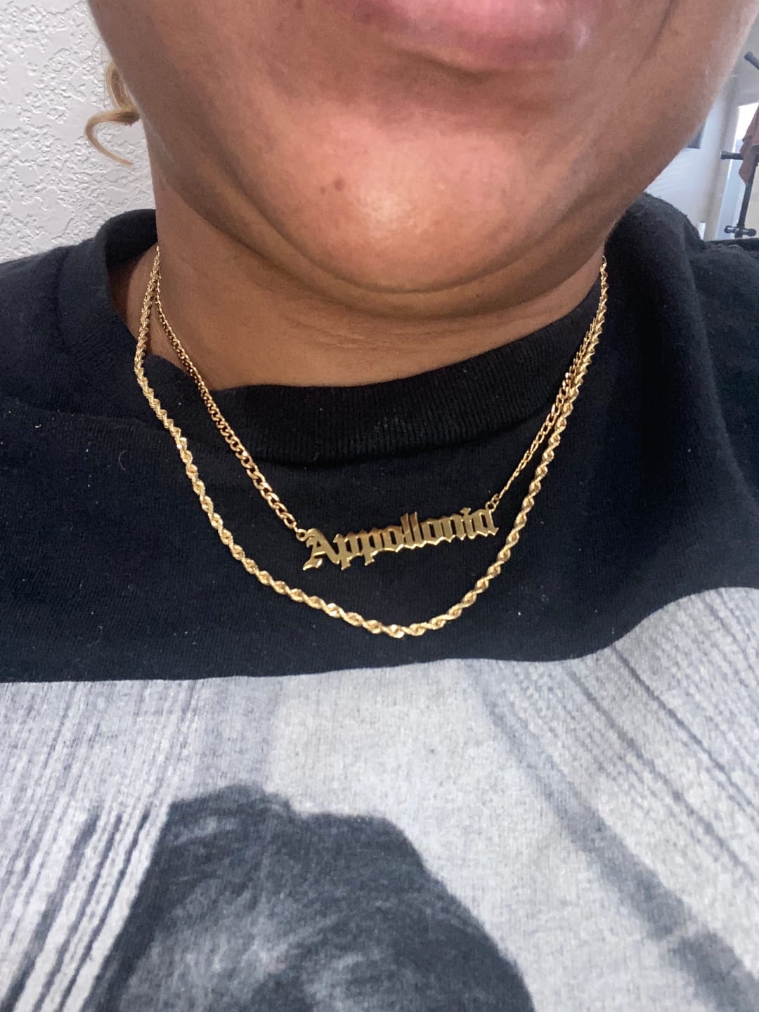 Customer photo review of Old English Custom Necklace