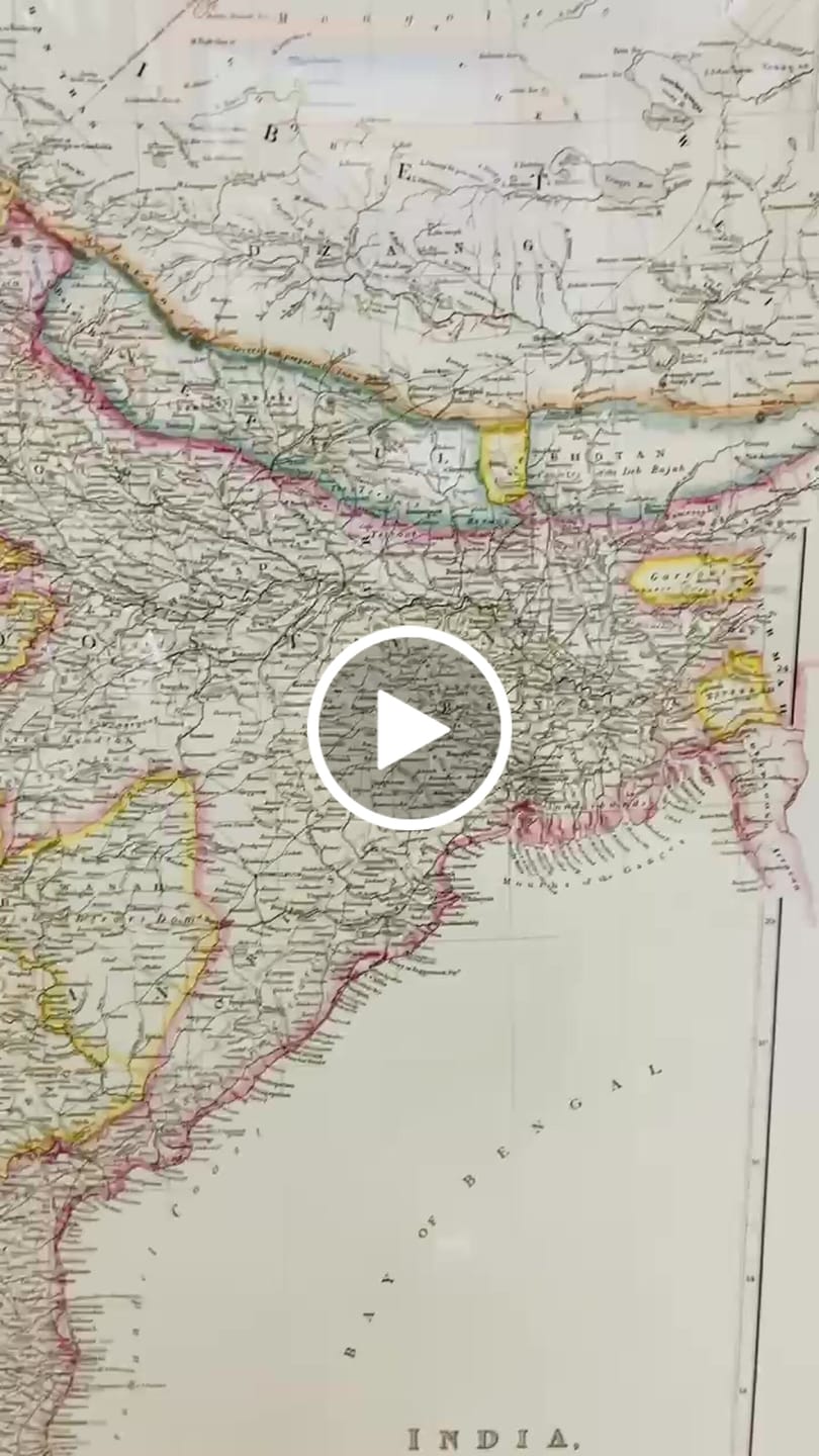Customer video review of Old Map of India, Pakistan & Bangladesh by Arrowsmith, 1857: Ceylon, Tibet, Nepal, Himalayas, Ganges River Plains